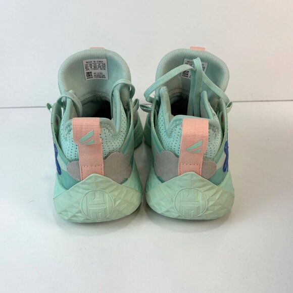 Adidas Harden Vol. 5 J Mint Green Kids Sneakers Size 4.5 Flowers Butterflies - Picture 6 of 11